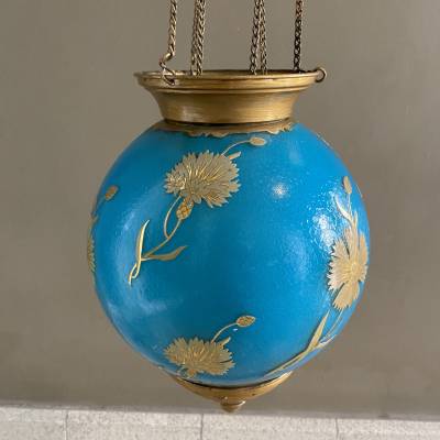 suspension verre bleu
