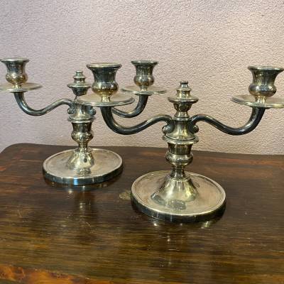 bougeoirs bronze argente Mourier