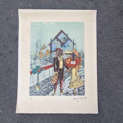 lithographie Jacques Prévert surréalisme