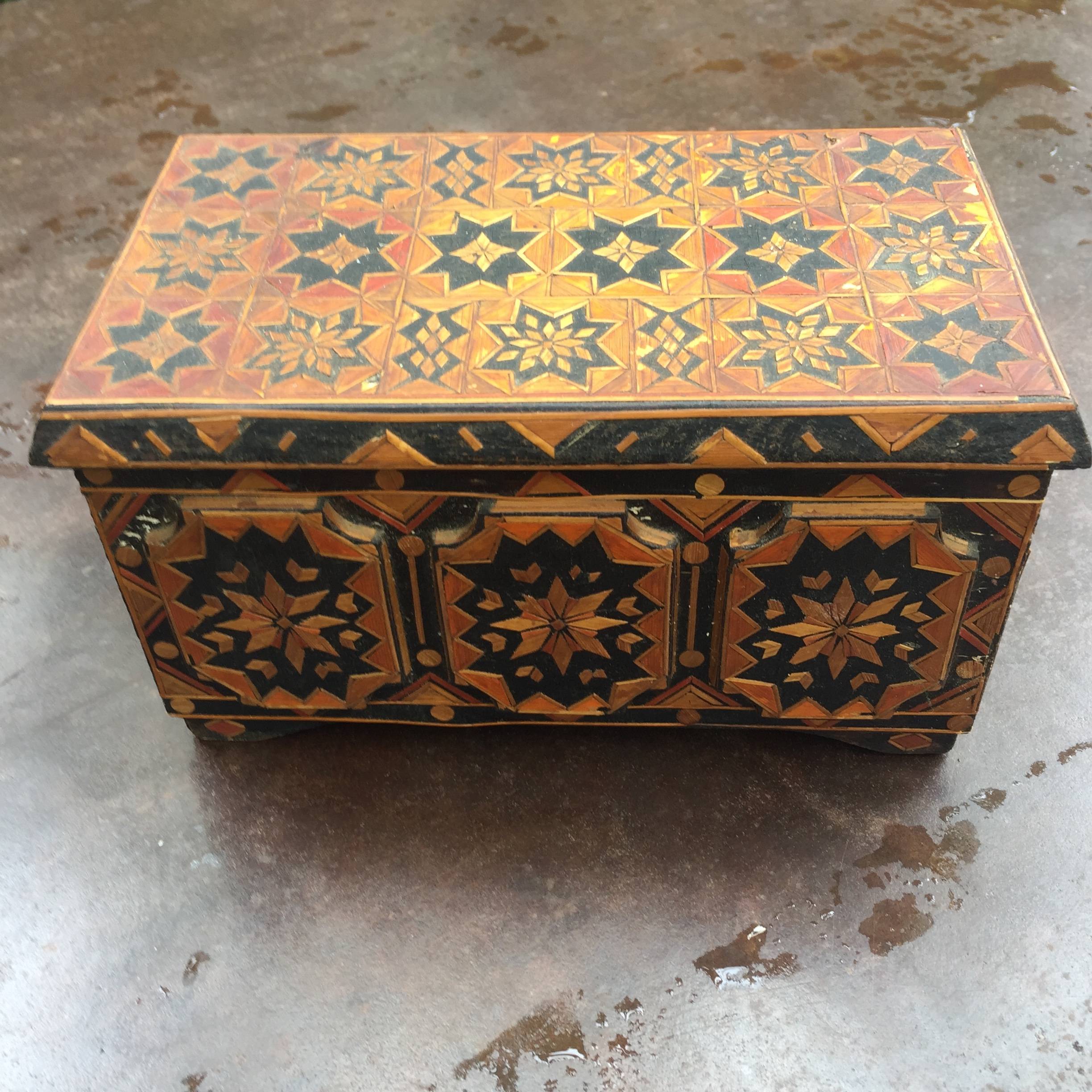 boite marqueterie de paille