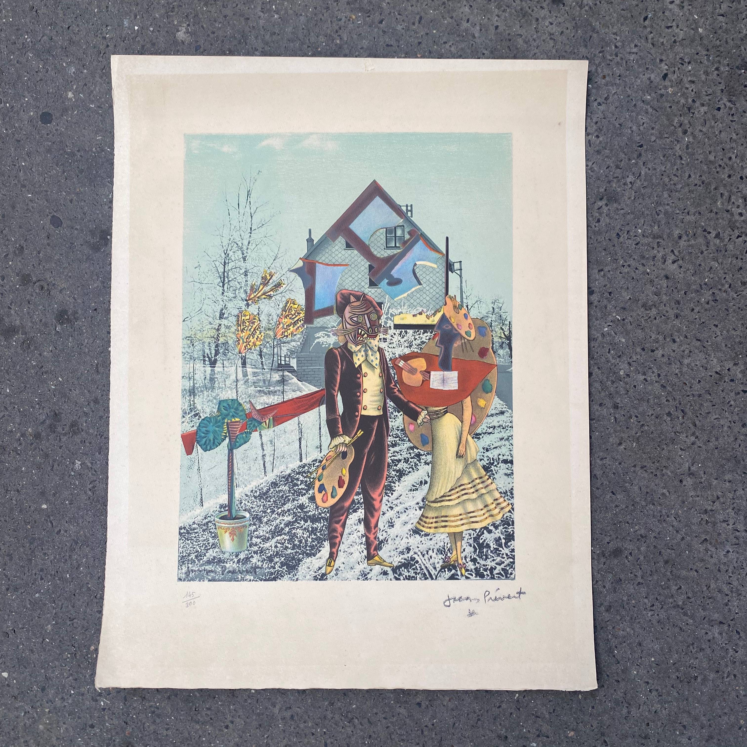 lithographie Jacques Prévert surréalisme