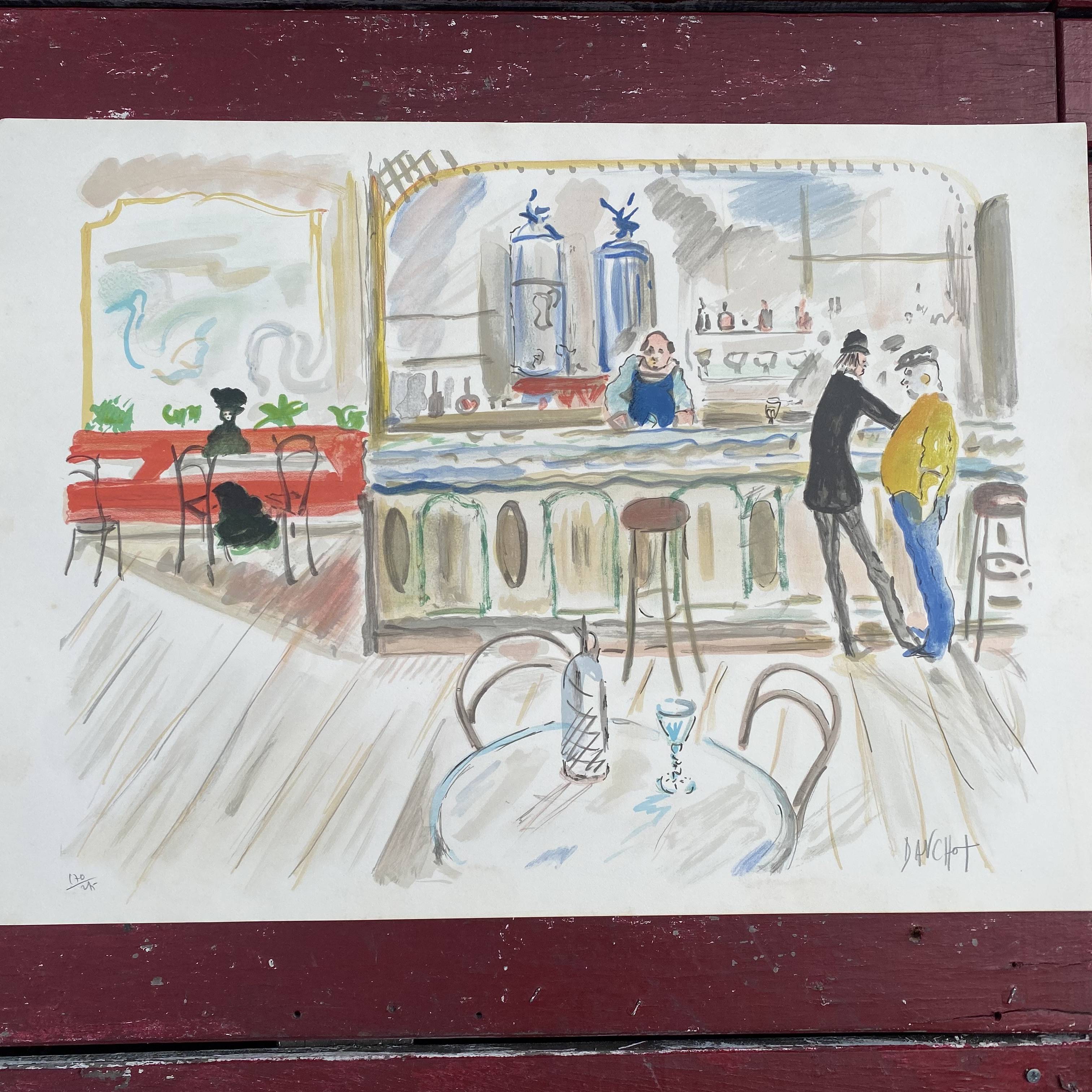 Dauchot lithographie le garçon de café Dauchot garçon de café