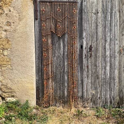 rideau de porte en perles de bois